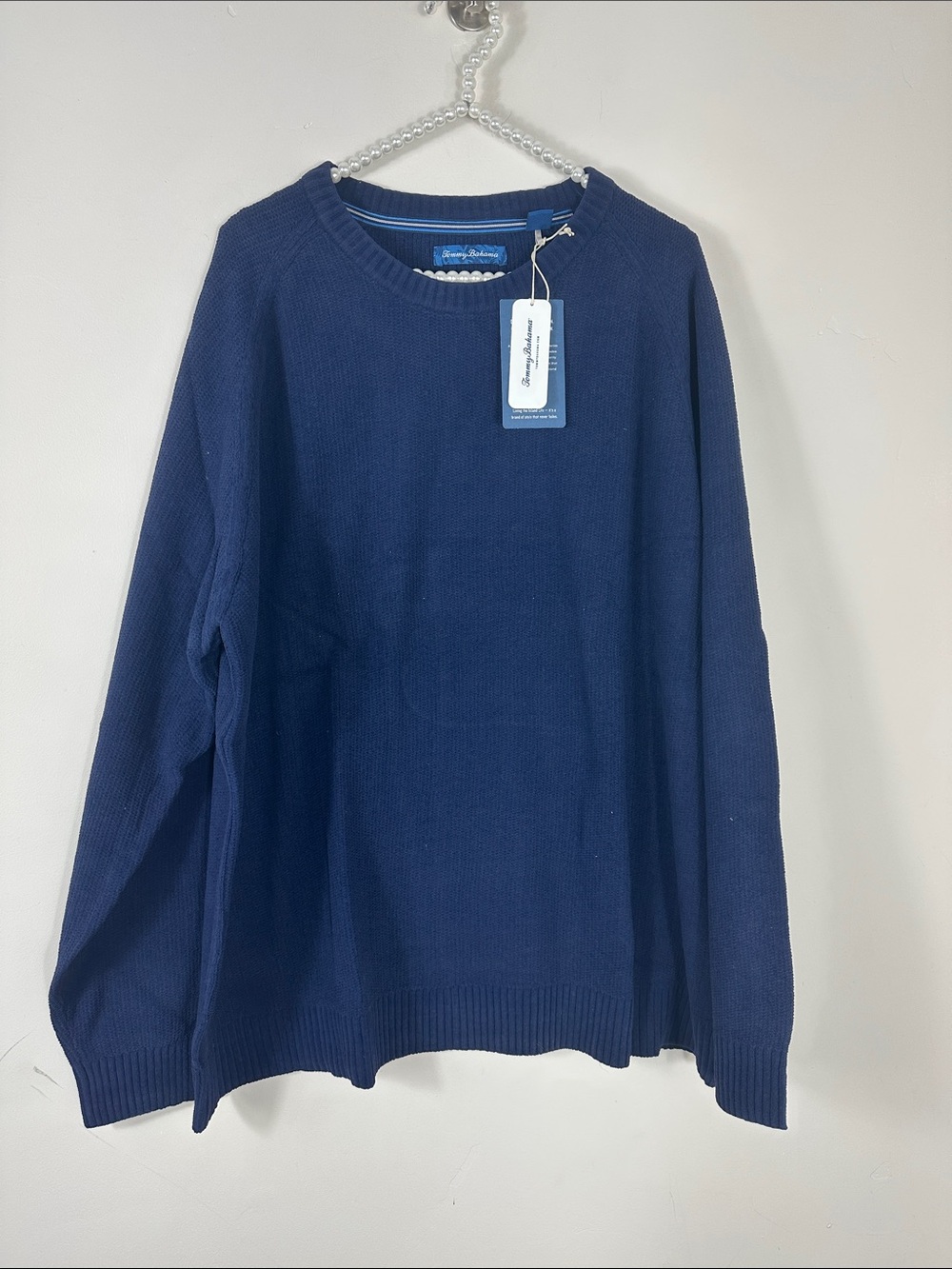 Tommy Bahama Men's Navy Blue Ribbed Crewneck Sweater 2XLB NWT